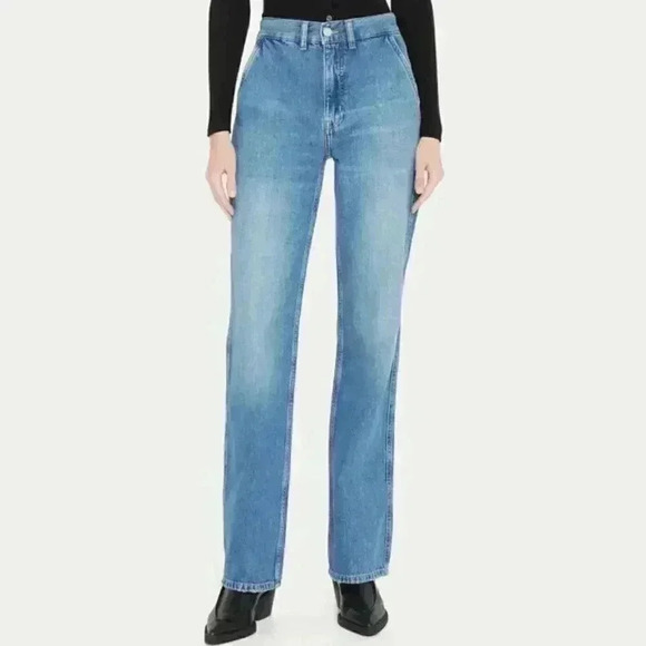 Frame Le Pixie Jane High Waist Straight Leg Trouser Jean - Picture 1 of 11